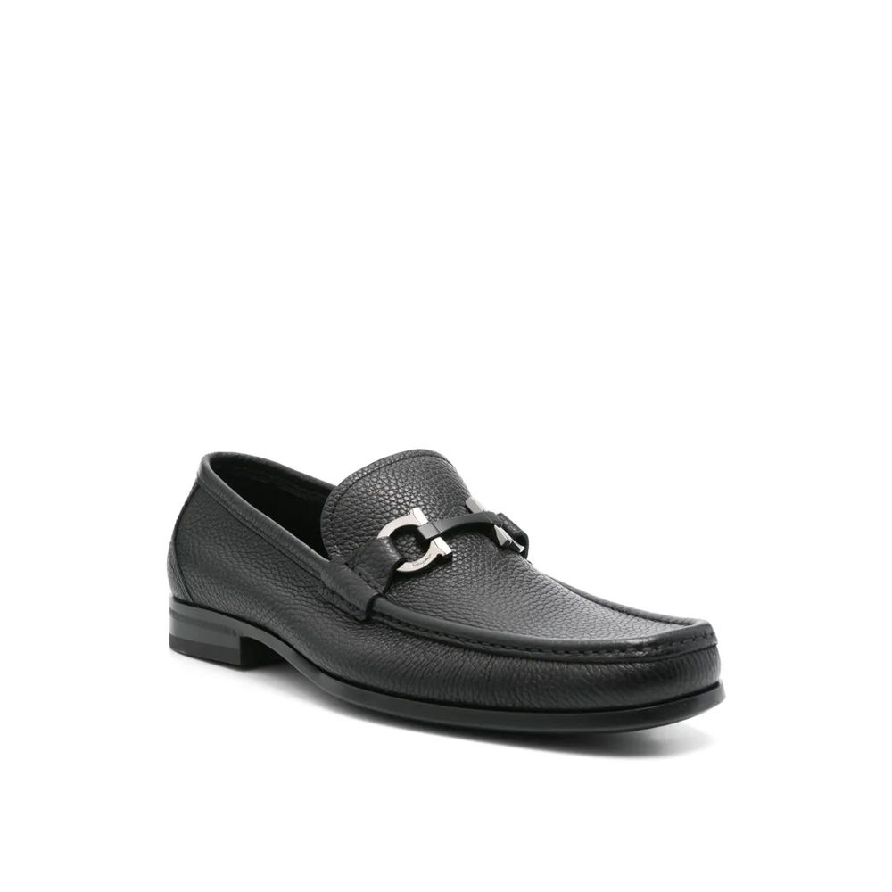 Salvatore Ferragamo Black Calfskin Slip-On Loafers - Image 2