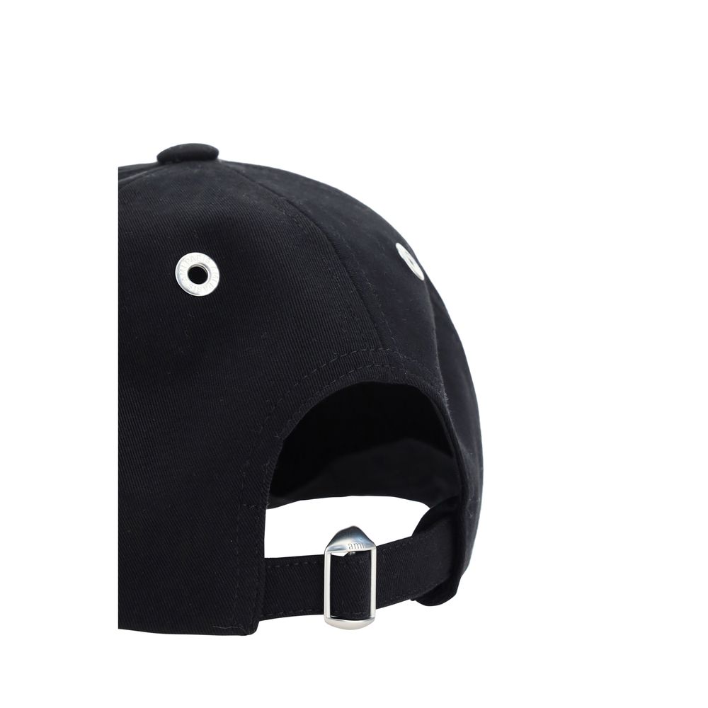 Ami Paris Black Cotton Cap (Baseball Hat) - Image 3
