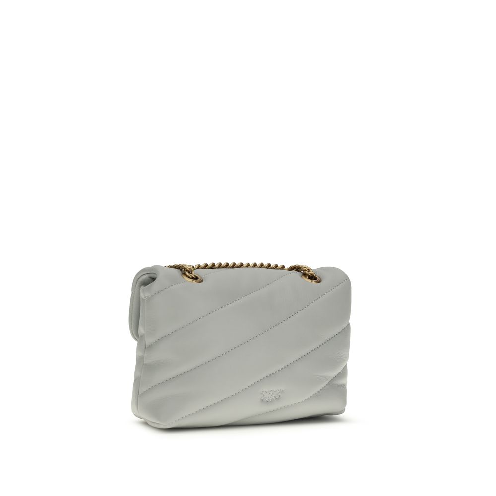 PINKO Gray Calf Leather Bos Taurus Shoulder Bag - Image 3