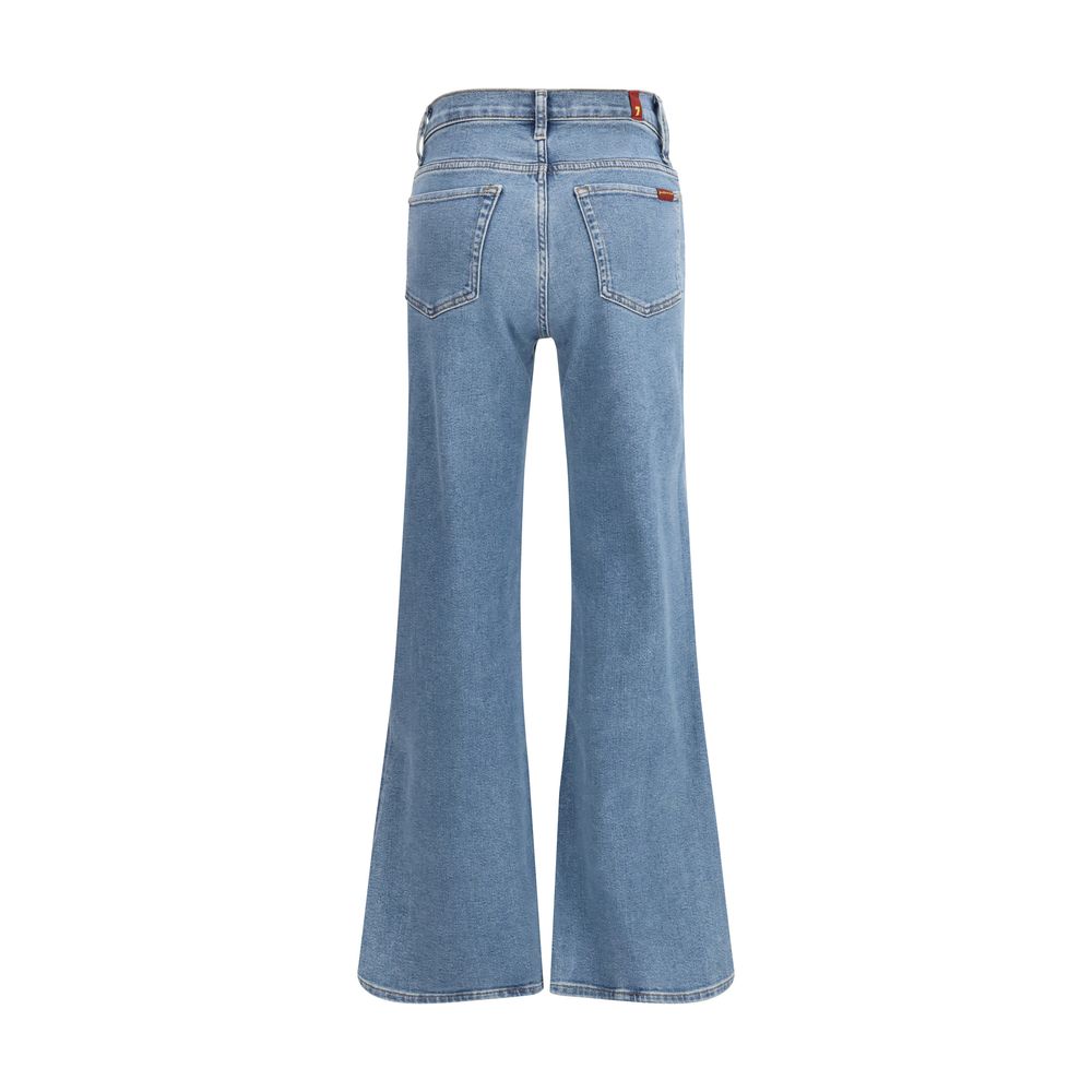 7FOR Blue Cotton Flared Jeans - Image 2