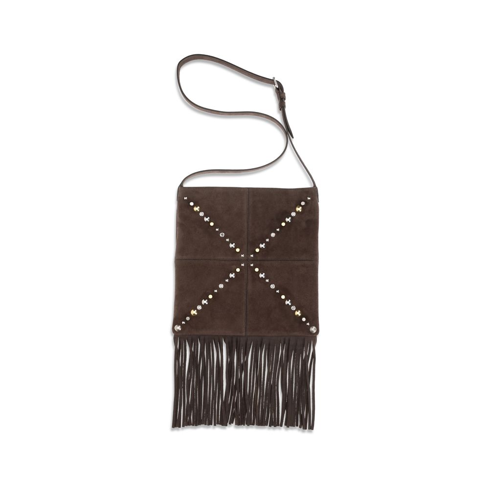 Valentino Garavani Brown Suede Leather Shoulder Bag - Image 2