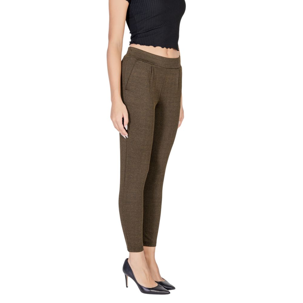 ICHI Green Polyester Skinny Pants - Image 3