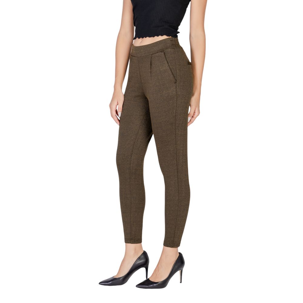 ICHI Green Polyester Skinny Pants - Image 4