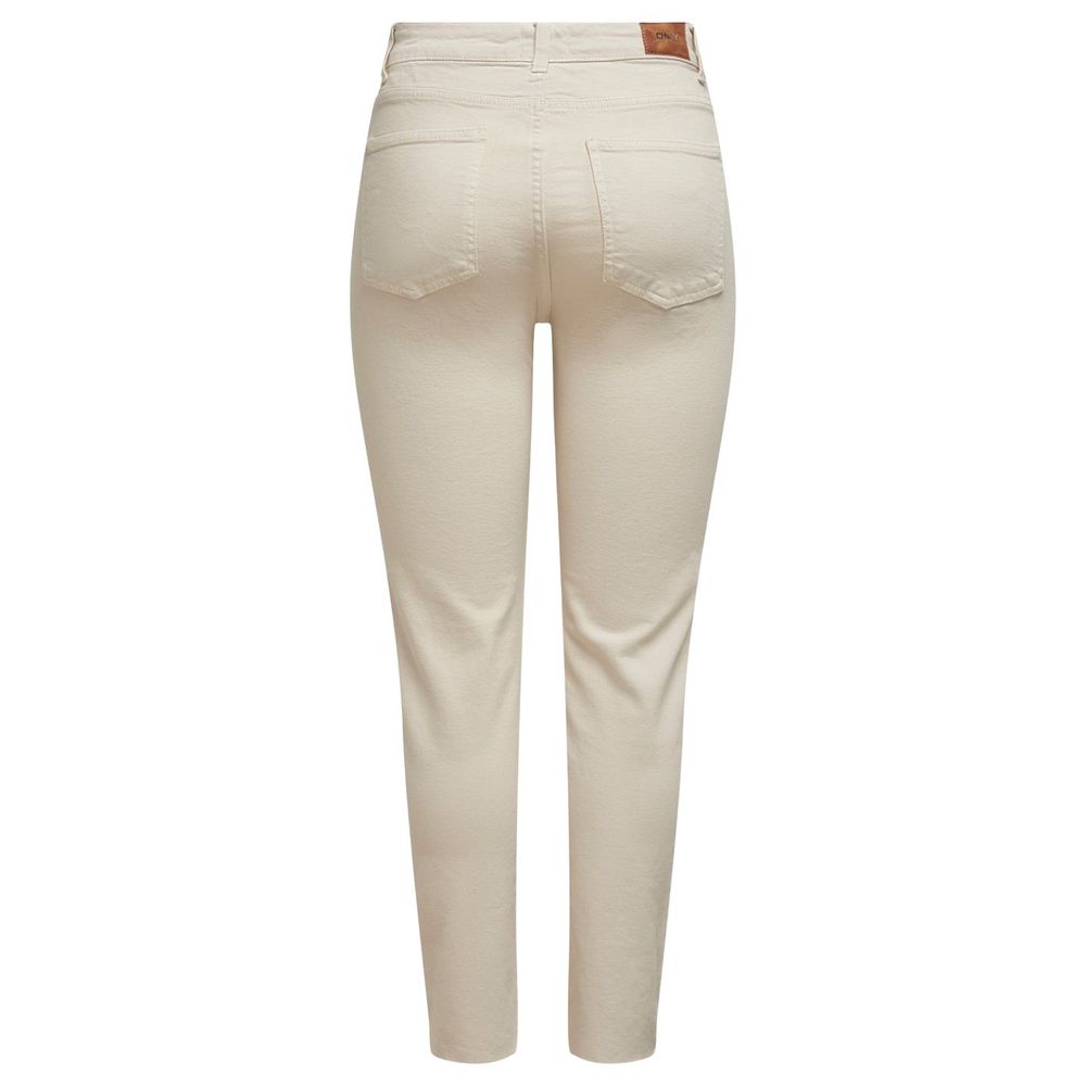 Only Beige Cotton Mom Jeans - Image 2