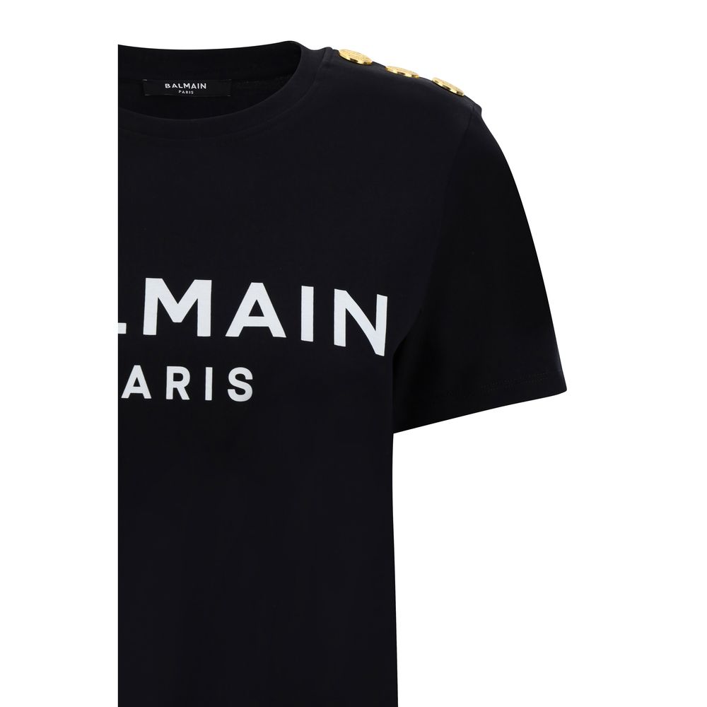 Balmain Black Cotton T-Shirt - Image 3