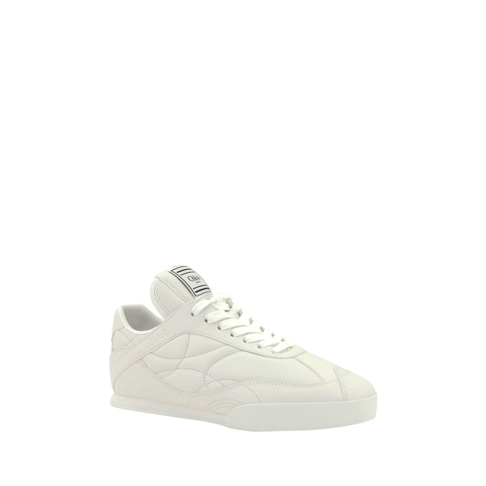 Chloé White Calf Leather Bos Taurus Low Top Sneakers - Image 2