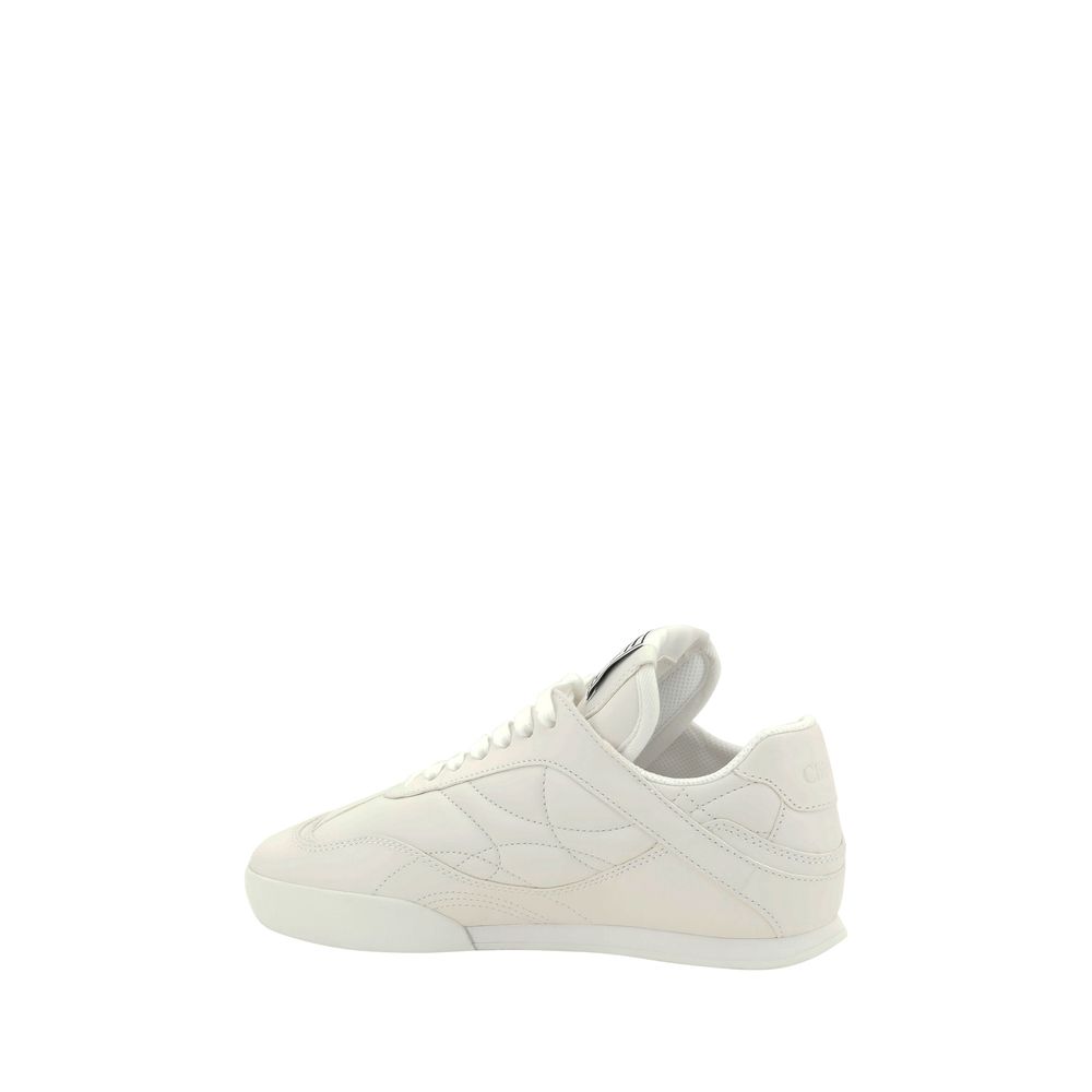 Chloé White Calf Leather Bos Taurus Low Top Sneakers - Image 3