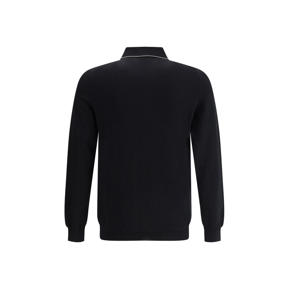 Svevo Black Cotton Polo Shirt - Image 2