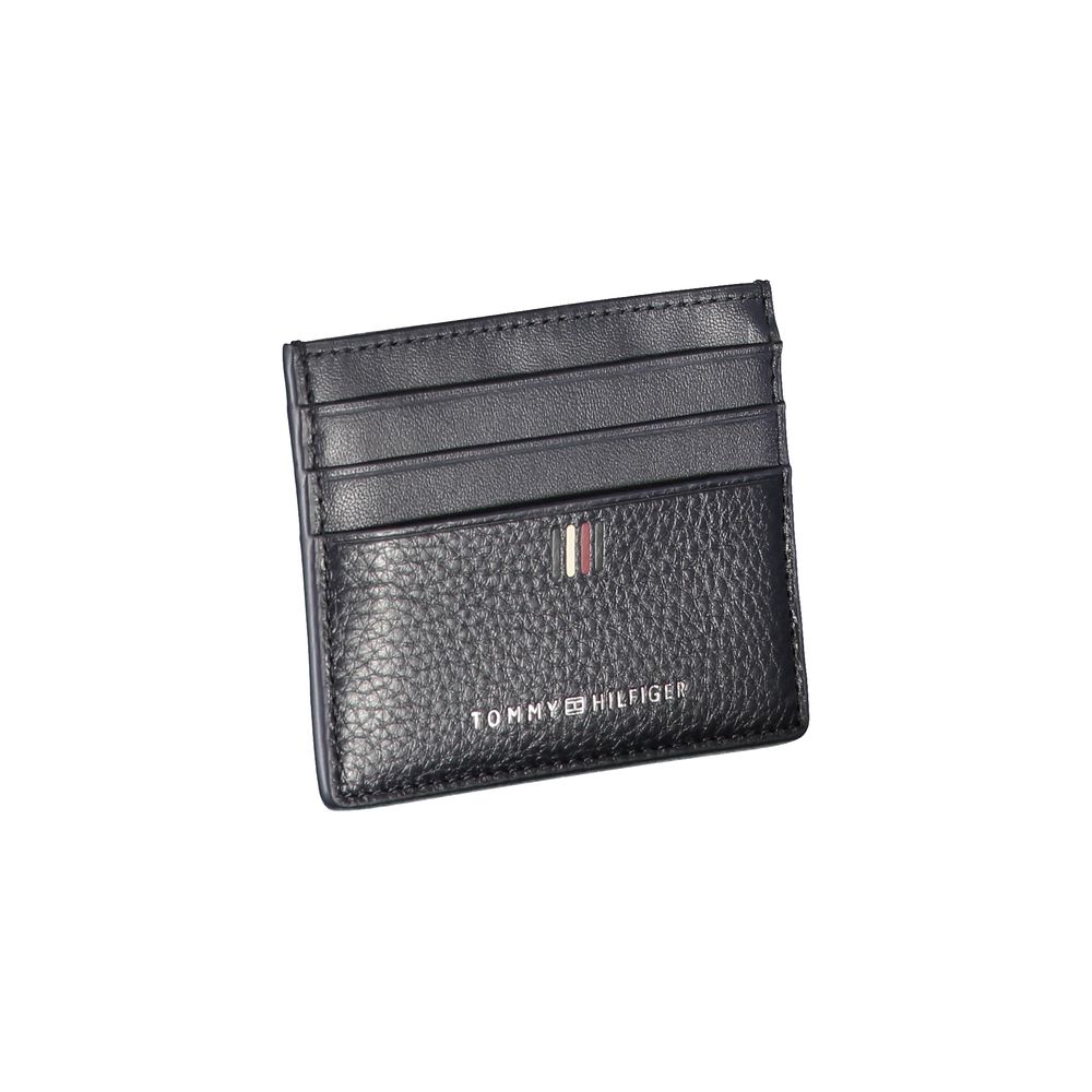 Tommy Hilfiger Sleek Blue Leather Card Holder with Contrast Details - Image 3