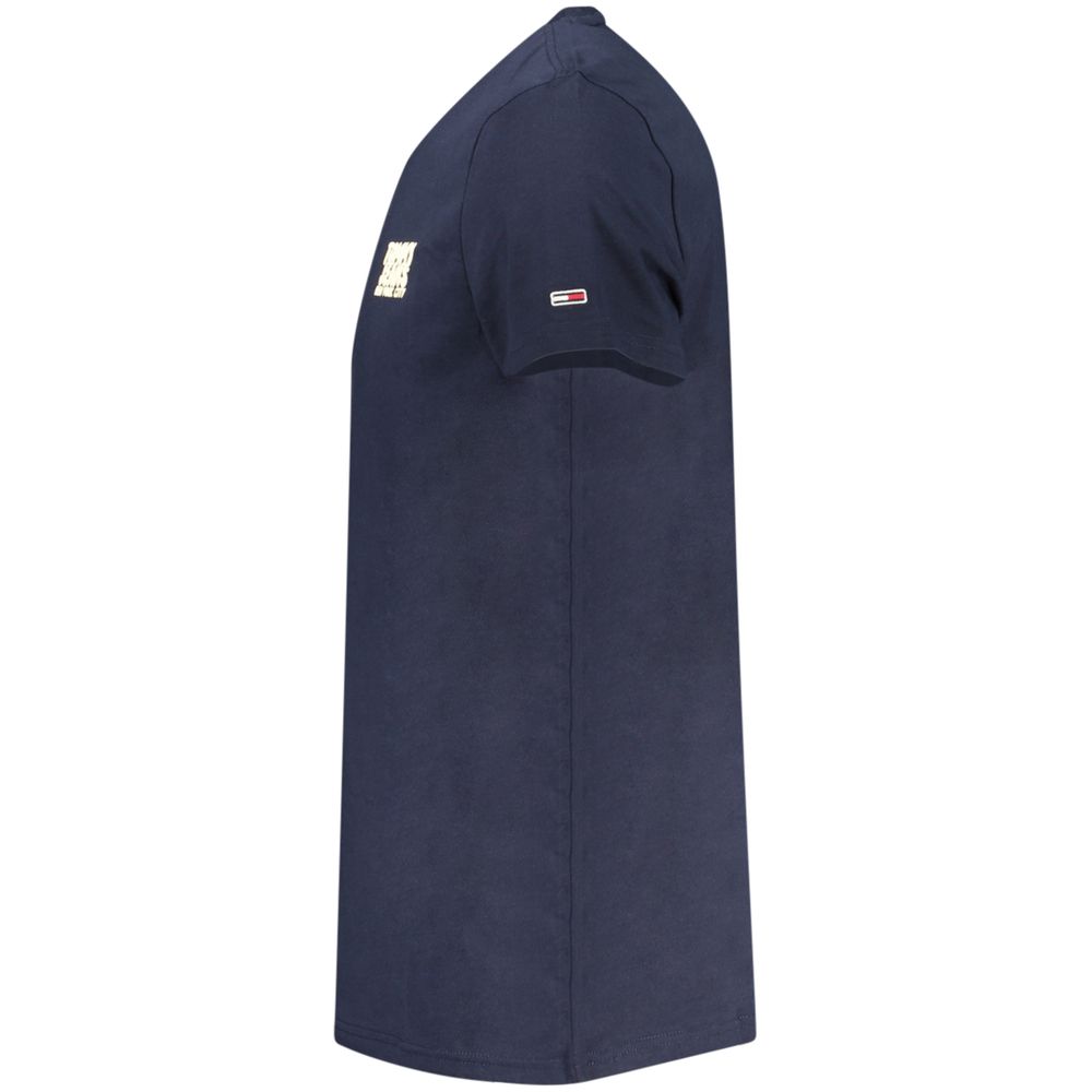 Tommy Hilfiger Blue Cotton Men T-Shirt - Image 3