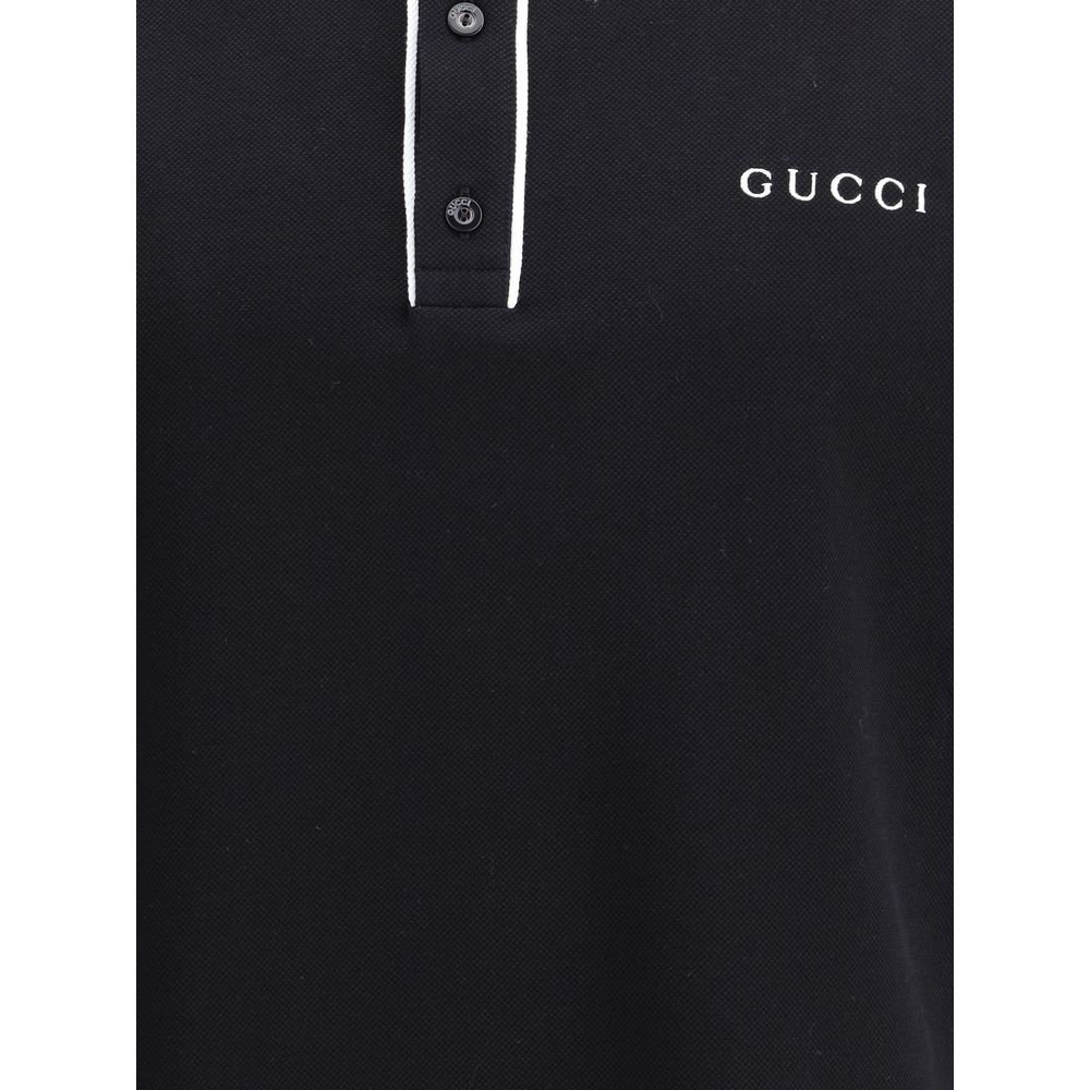Gucci Black Cotton Polo Shirt - Image 3