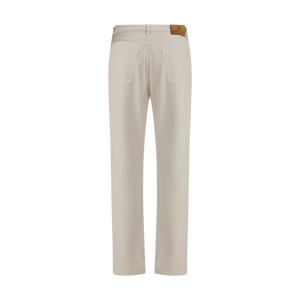 Brunello Cucinelli Cream Cotton Jeans Denim - Image 2