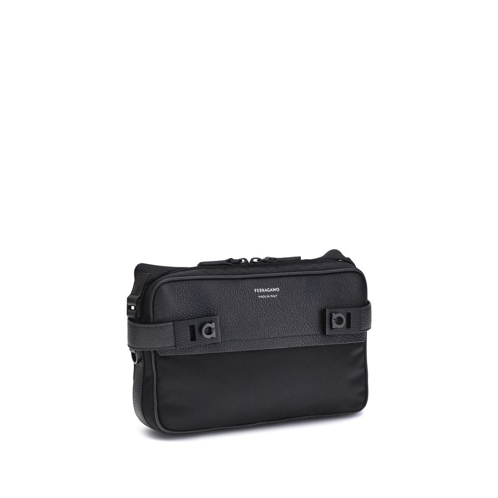 Ferragamo Black Calf Leather Bos Taurus Shoulder Bag - Image 2