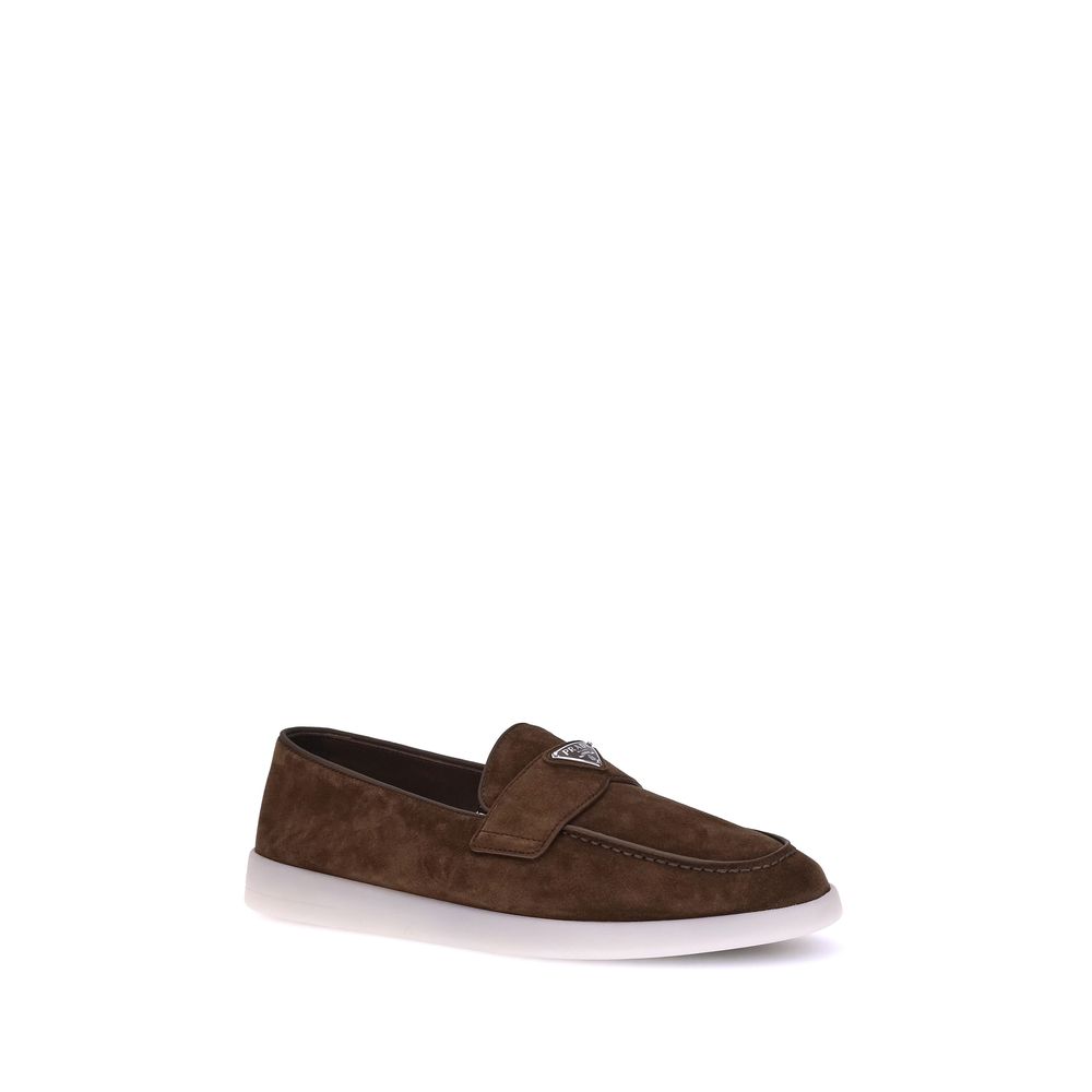 Prada Brown Rubber Slip-On Loafers - Image 2
