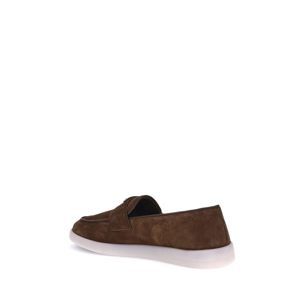 Prada Brown Rubber Slip-On Loafers - Image 3