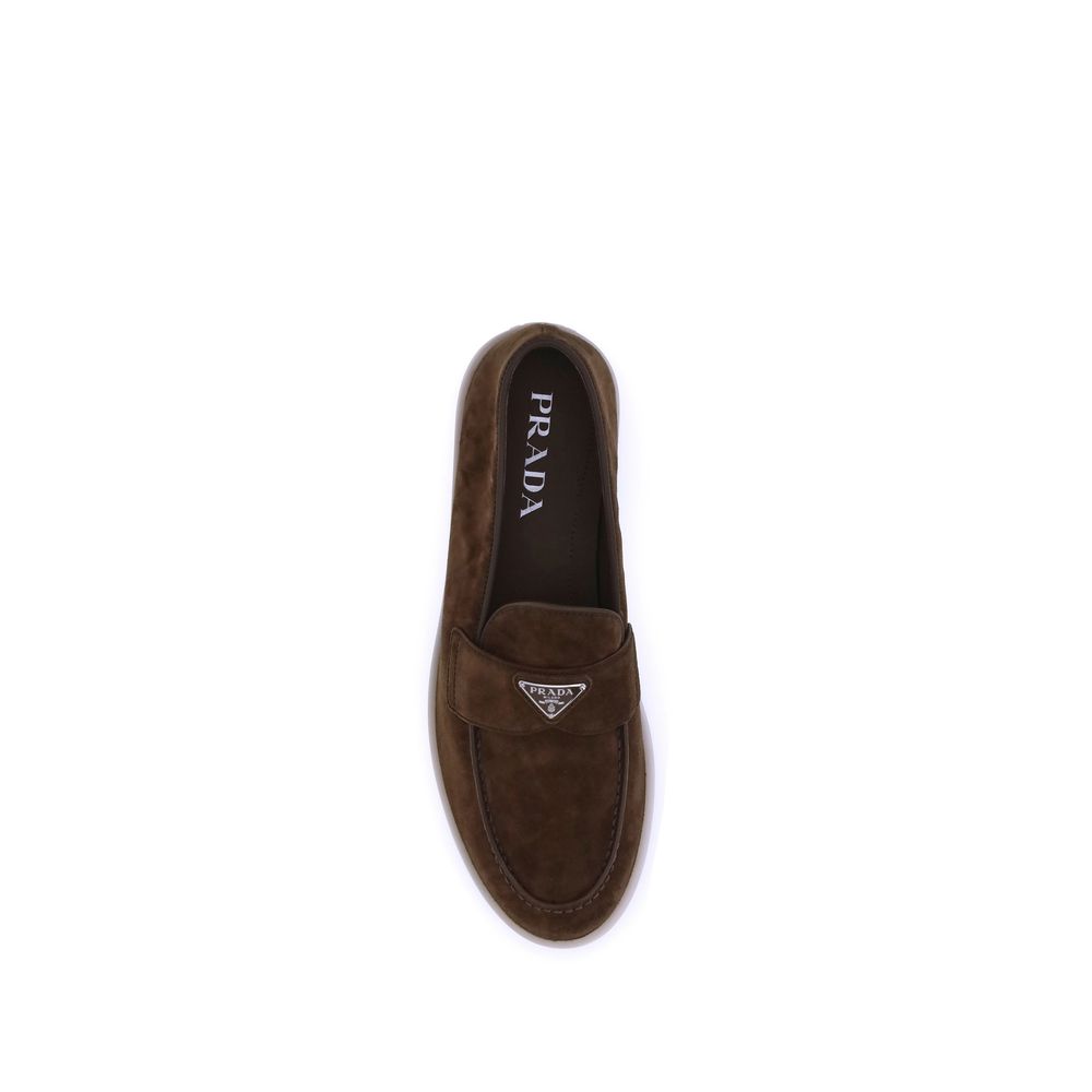 Prada Brown Rubber Slip-On Loafers - Image 4