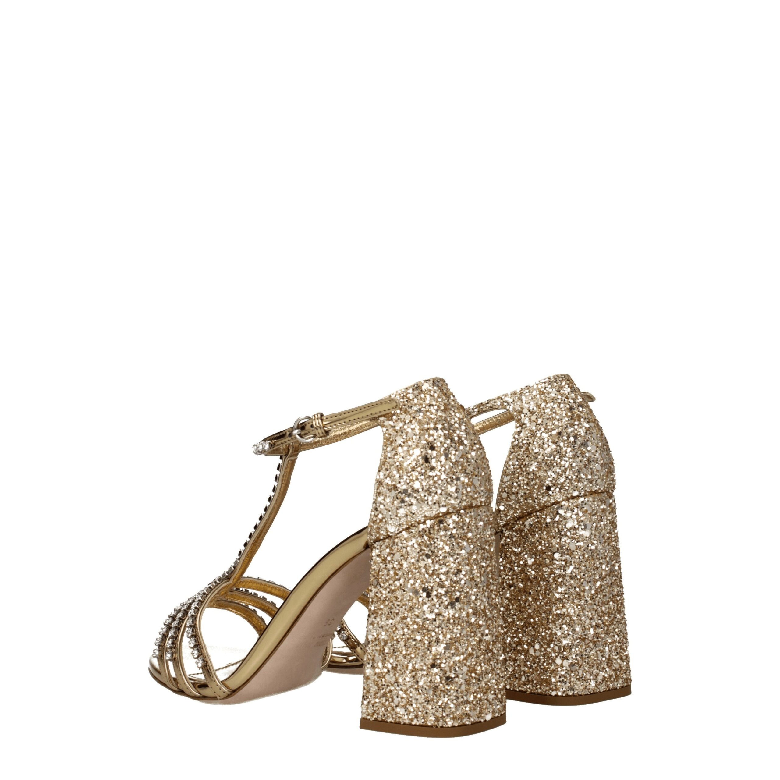 Miu Miu Gold Plastic Platform Sandals - Image 4
