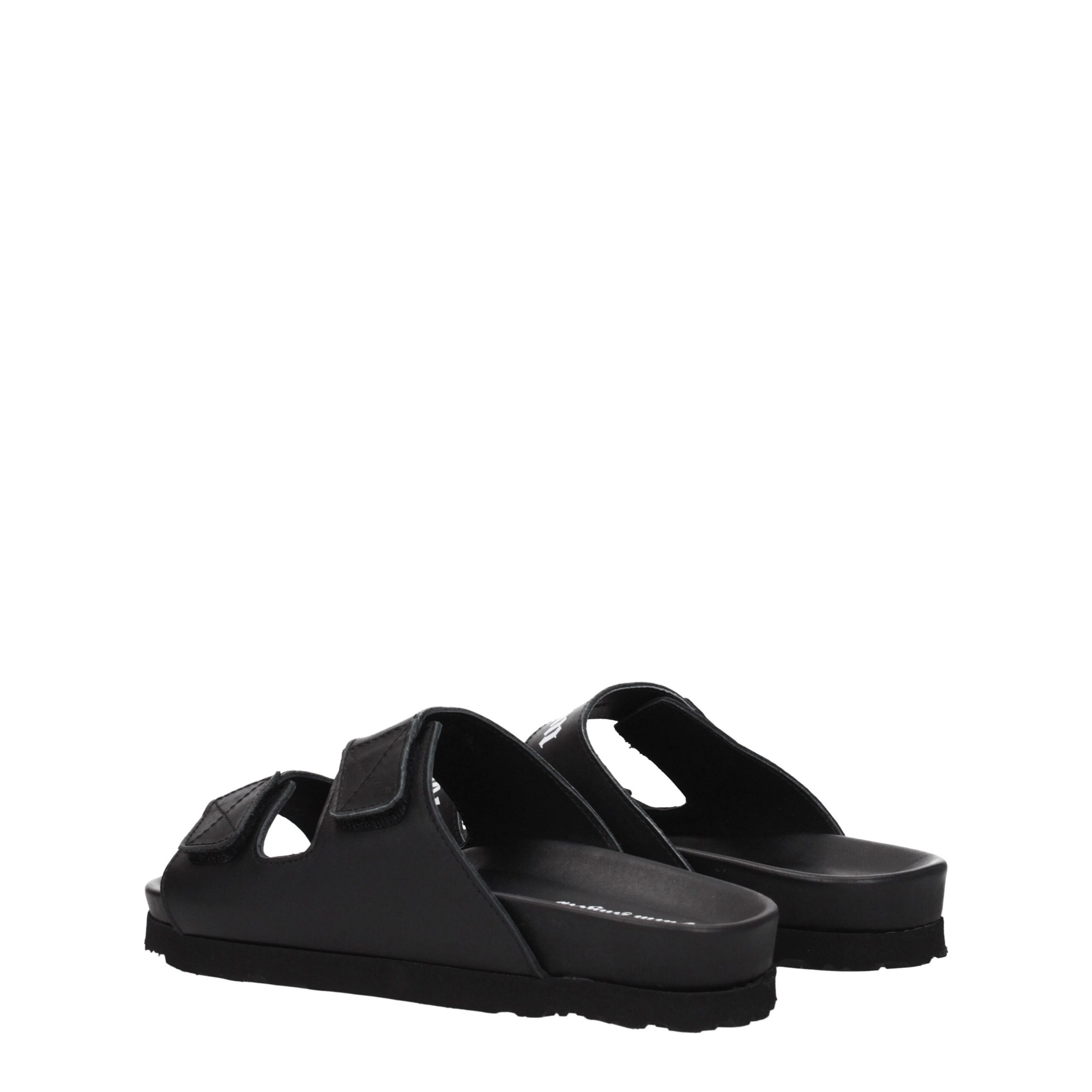 Palm Angels Black Leather Flat Sandals - Image 4