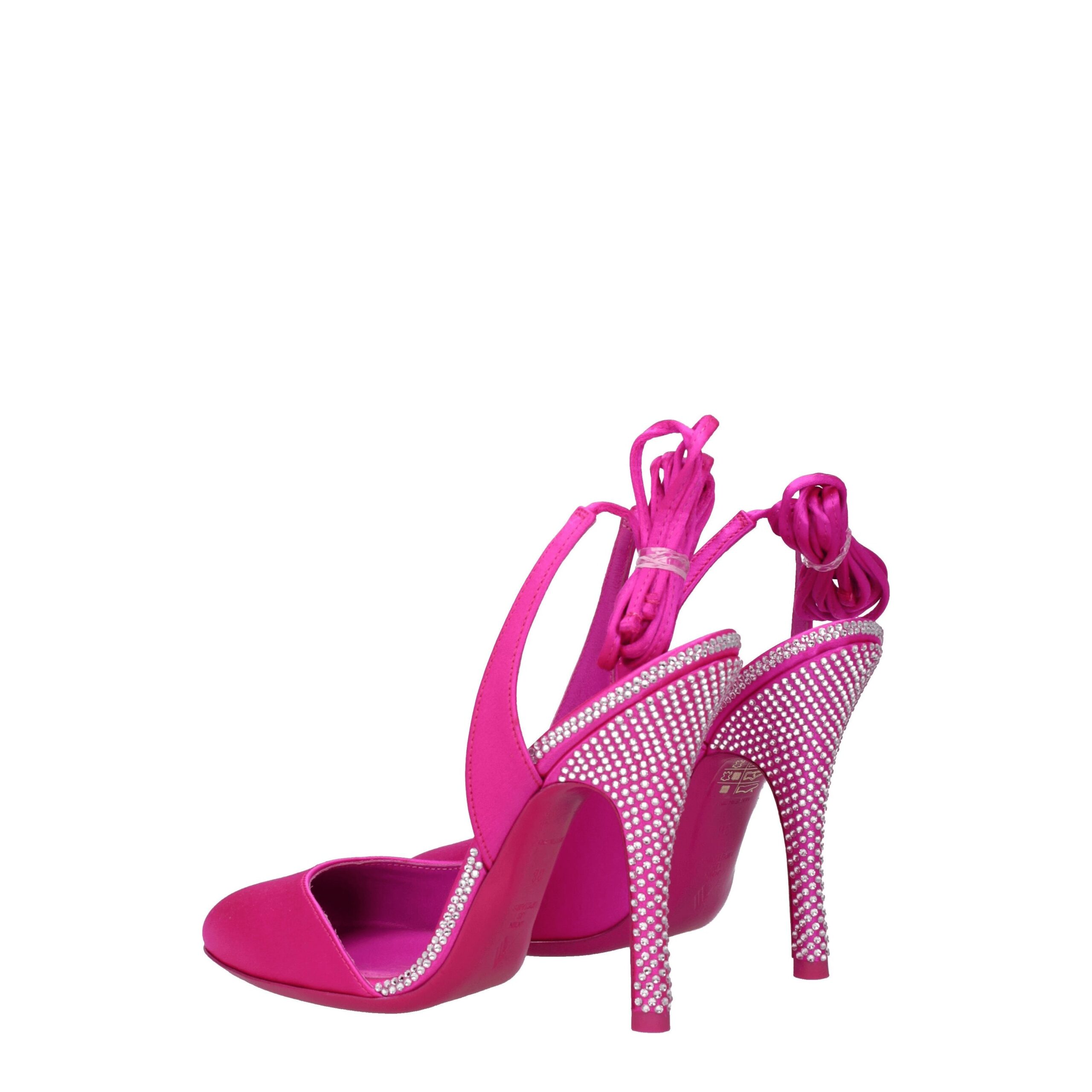 The Attico Pink Satin Stiletto Heel Sandals - Image 4