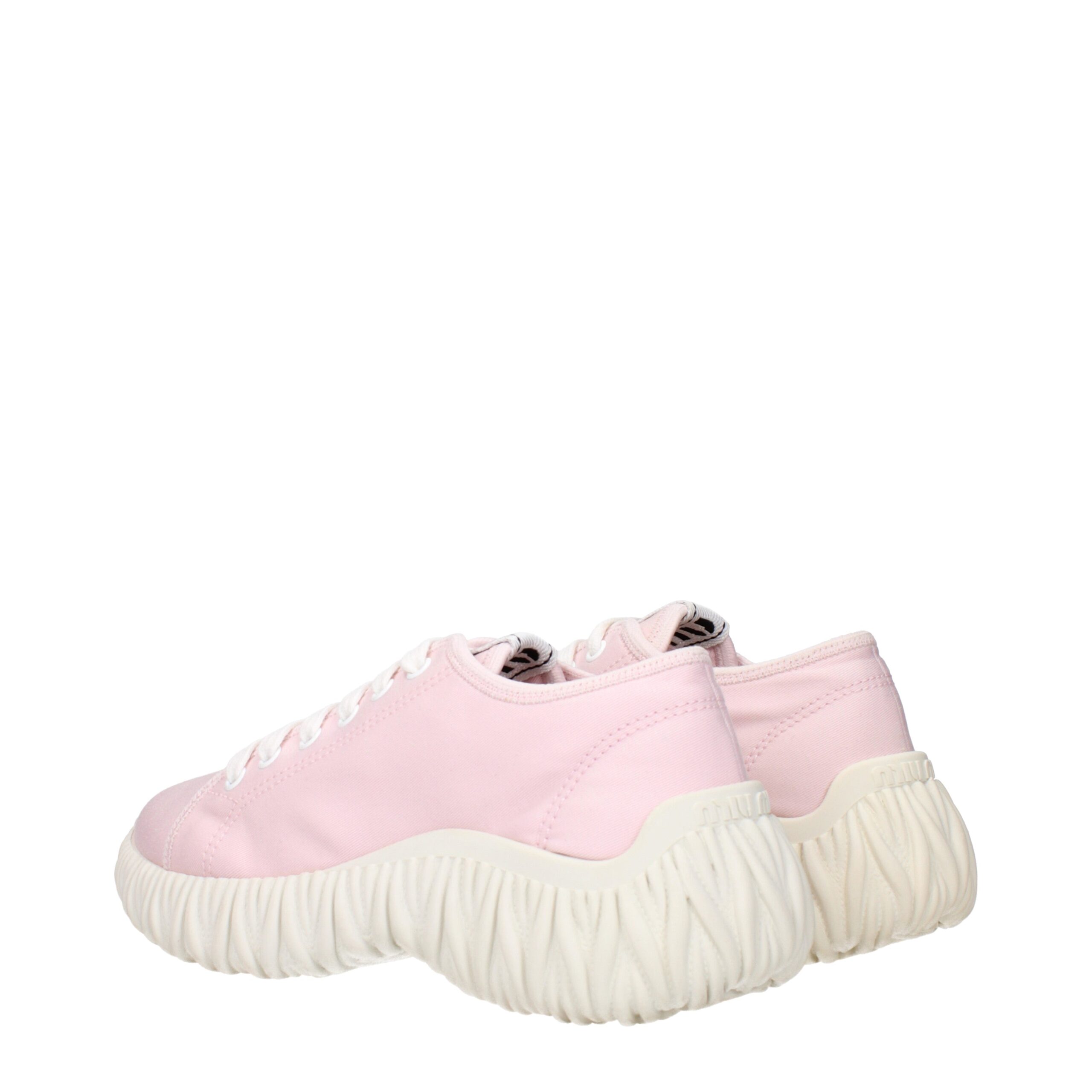 Miu Miu Pink Fabric Low Top Sneakers - Image 4