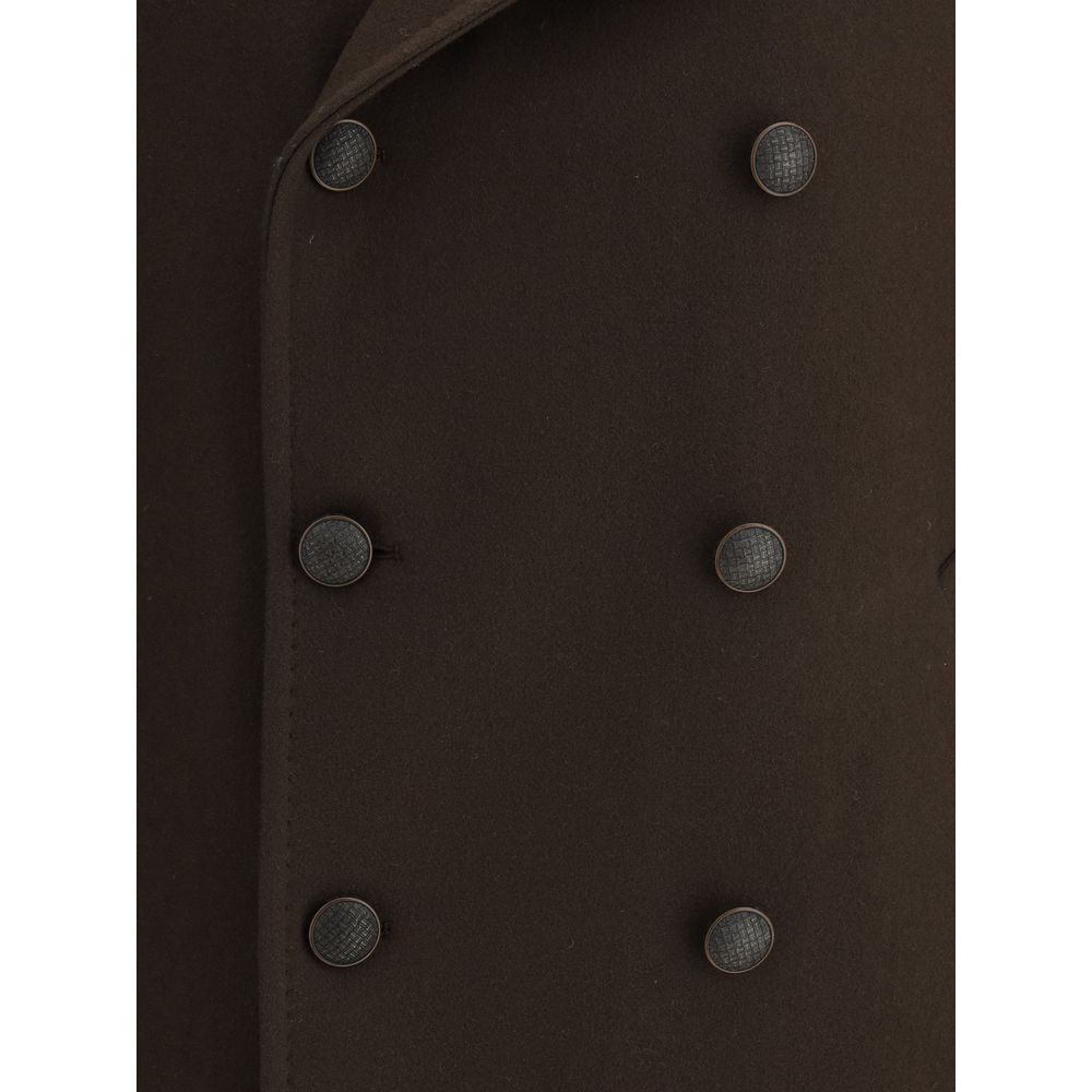 Tagliatore Brown Wool Coat - Image 3