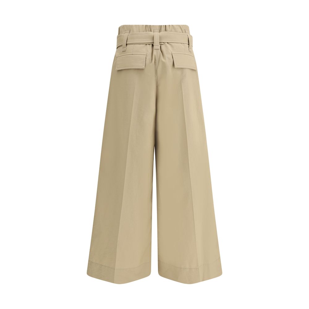 Brunello Cucinelli Beige Cotton Cropped Pants - Image 2