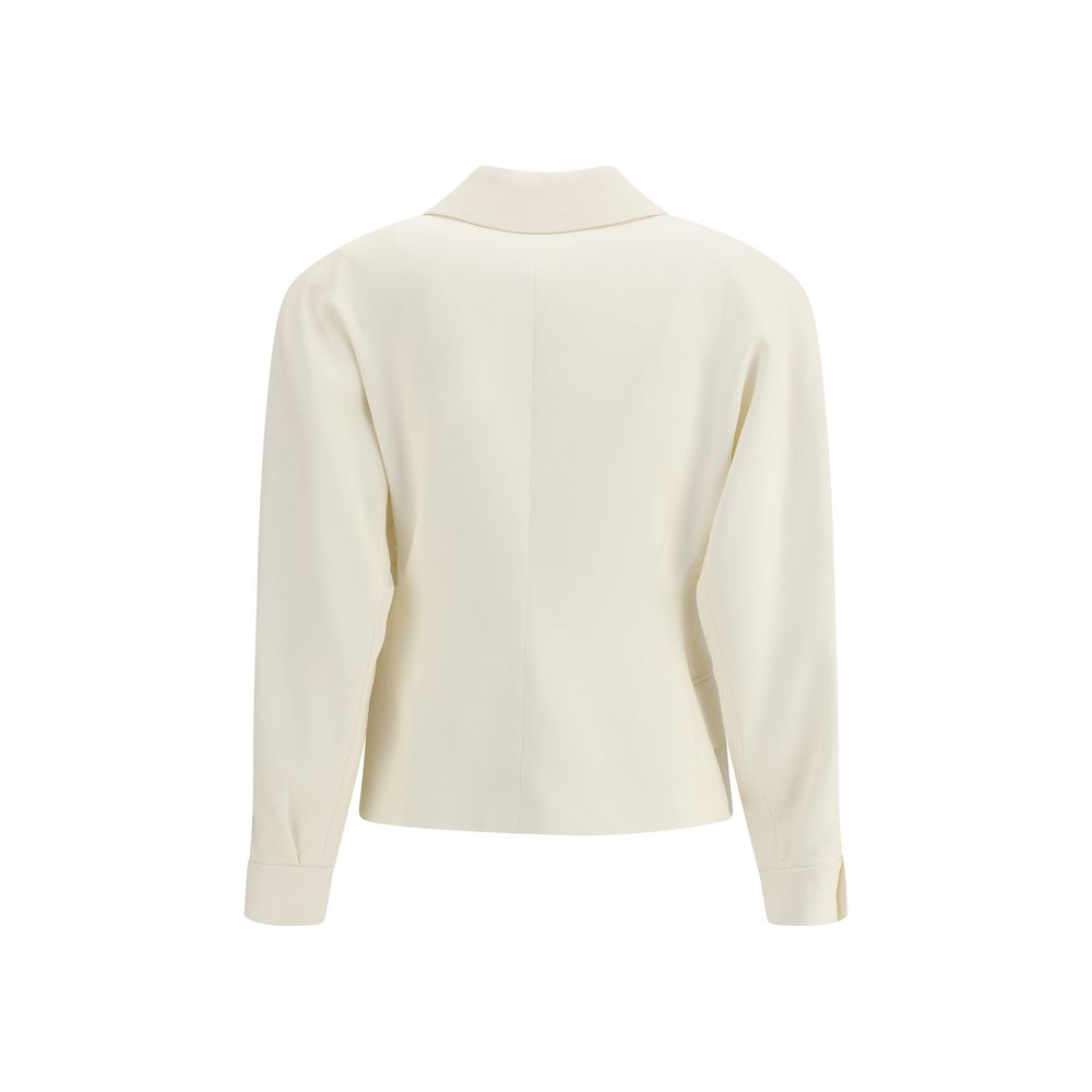 Alessandra Rich Cream Fleece Wool Blazer - Image 2