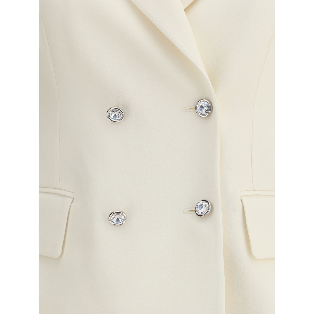 Alessandra Rich Cream Fleece Wool Blazer - Image 3