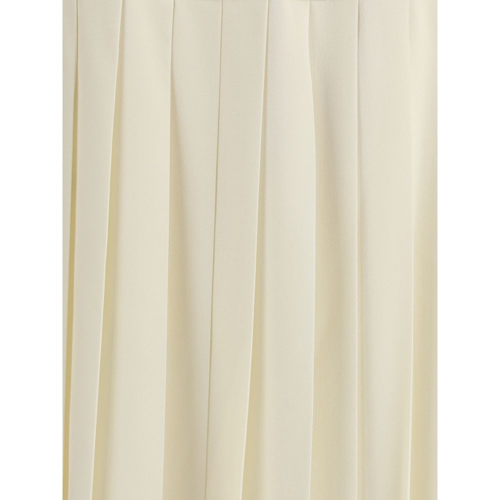Alessandra Rich White Fleece Wool Midi Skirt - Image 3