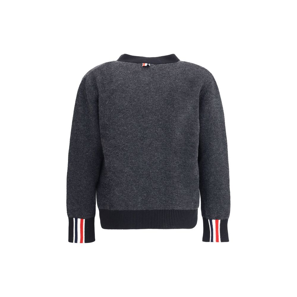 Thom Browne Black Fleece Wool Cardigan - Image 2