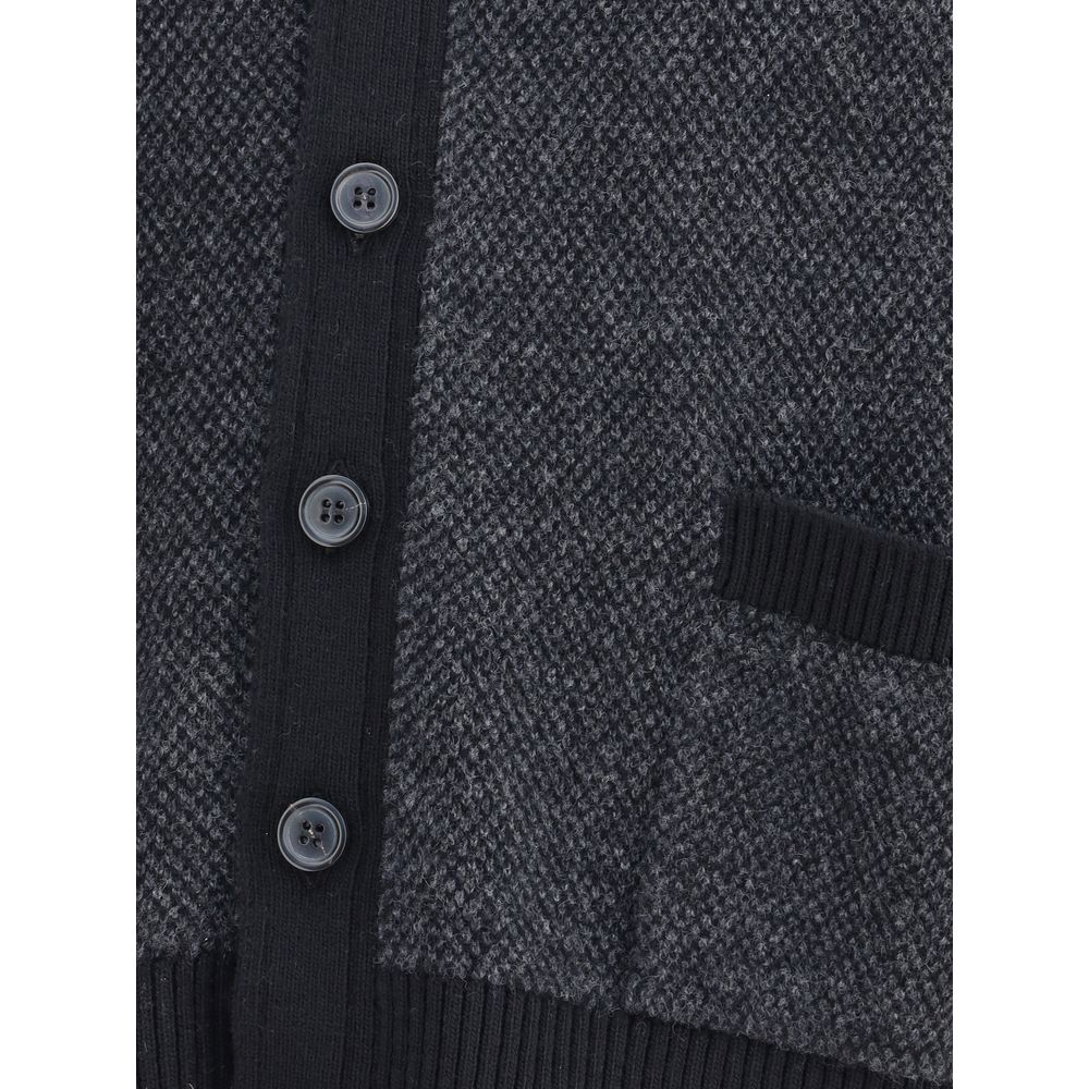 Thom Browne Black Fleece Wool Cardigan - Image 3