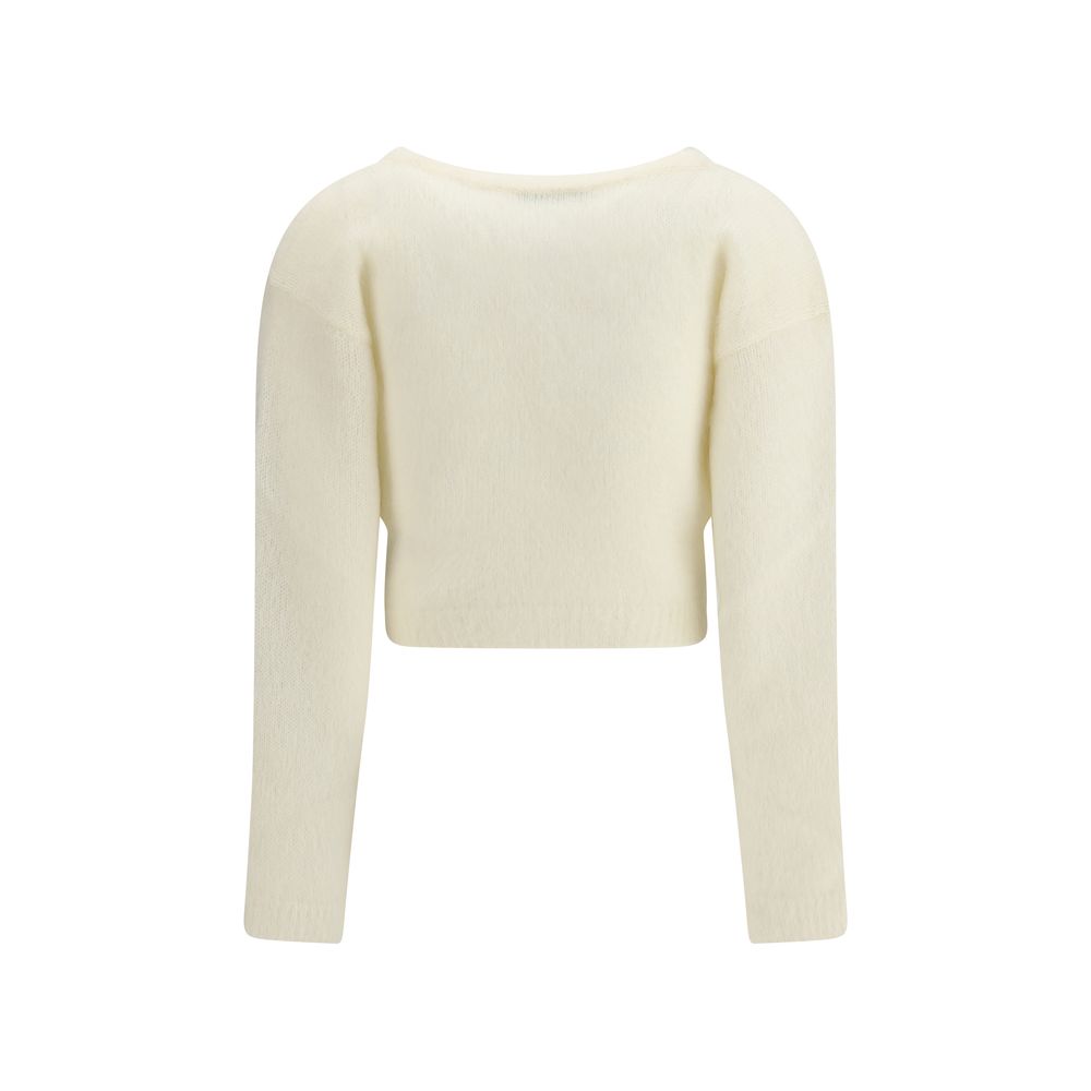 Alessandra Rich White Mohair Cardigan - Image 2