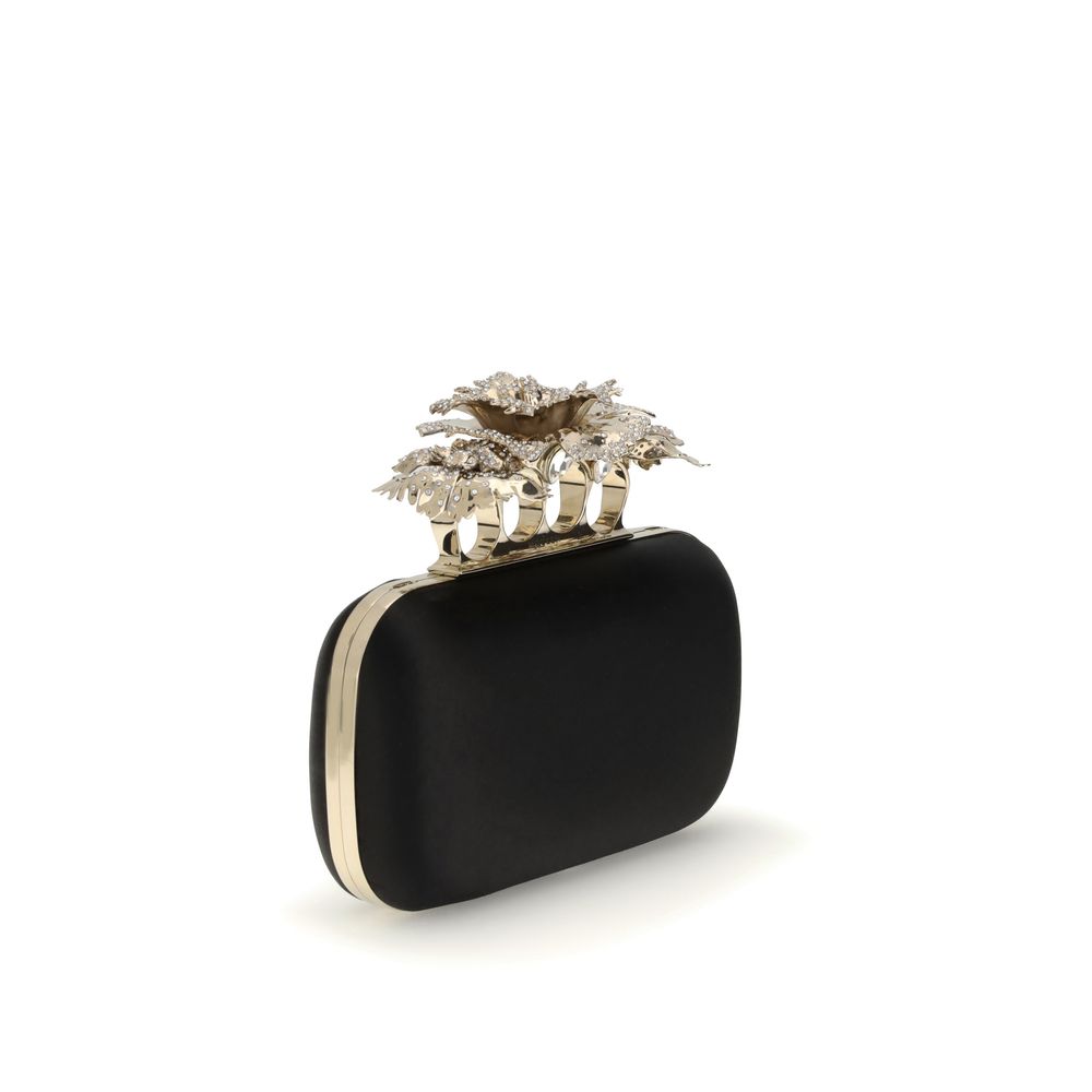 Alexander McQueen Black Silk Clutch Bag - Image 2