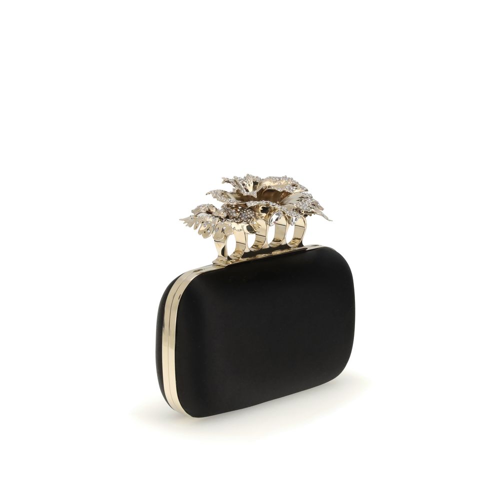 Alexander McQueen Black Silk Clutch Bag - Image 3