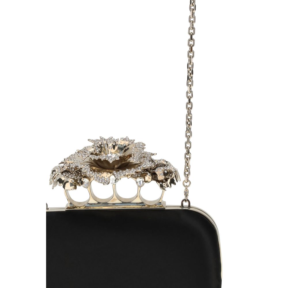 Alexander McQueen Black Silk Clutch Bag - Image 5