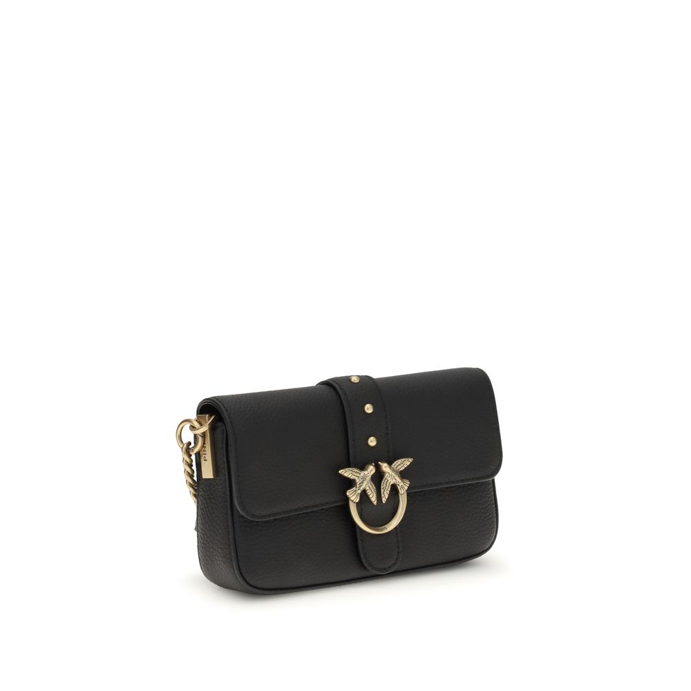 PINKO Black Calf Leather Bos Taurus Shoulder Bag - Image 2