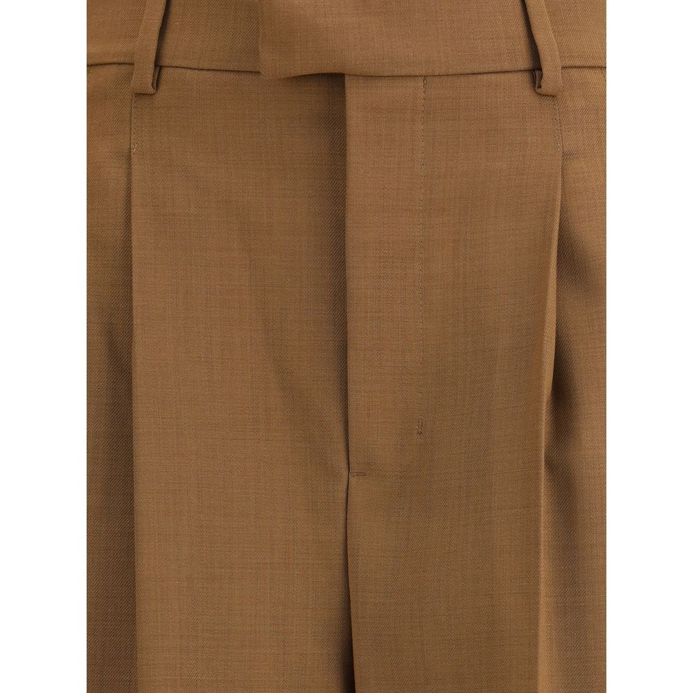 Ami Paris Brown Wool Casual Pants - Image 3