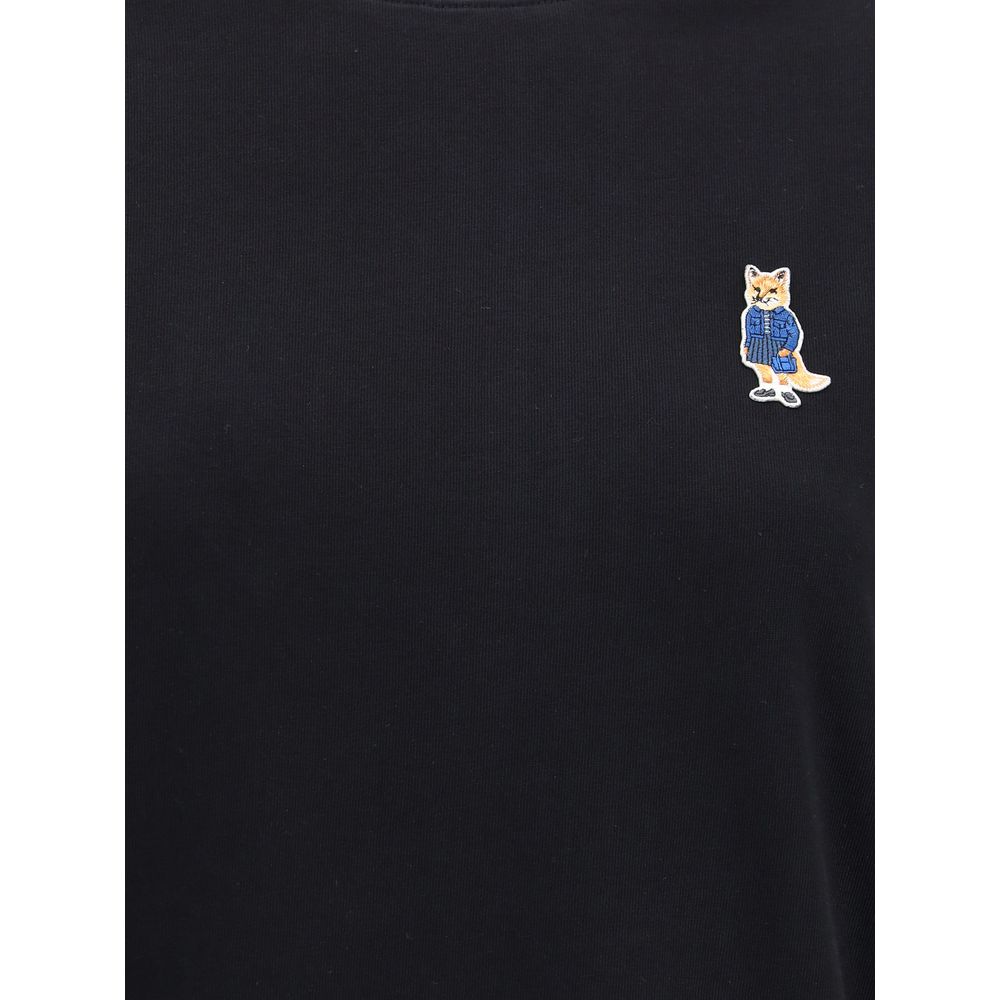 Maison Kitsuné Black Cotton T-Shirt - Image 3