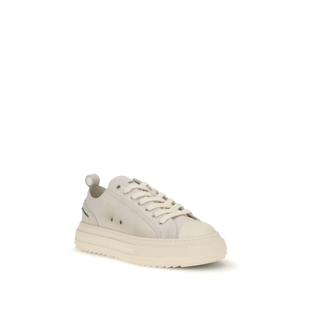 Dsquared² Cream Leather Platform Sneakers - Image 2