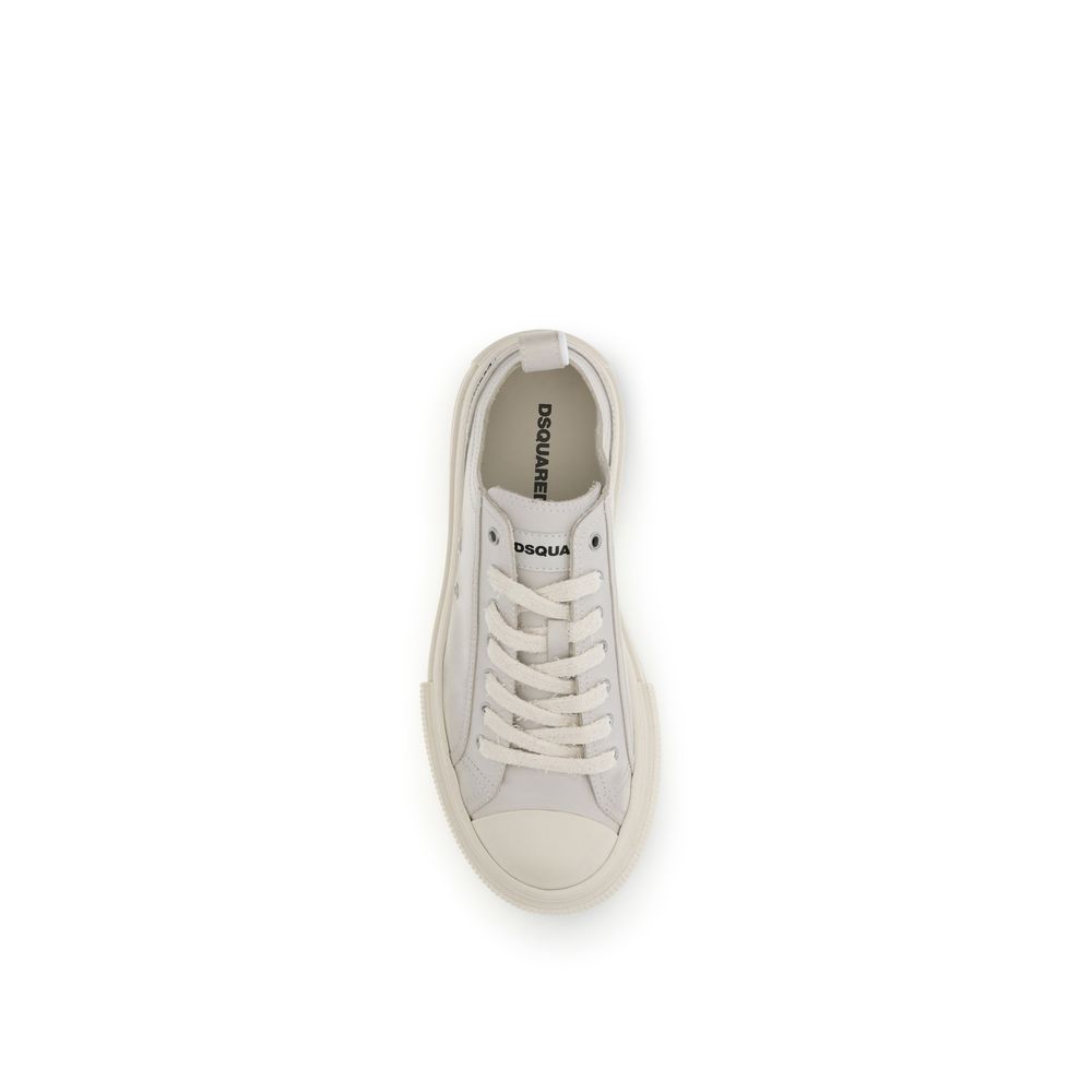 Dsquared² Cream Leather Platform Sneakers - Image 4