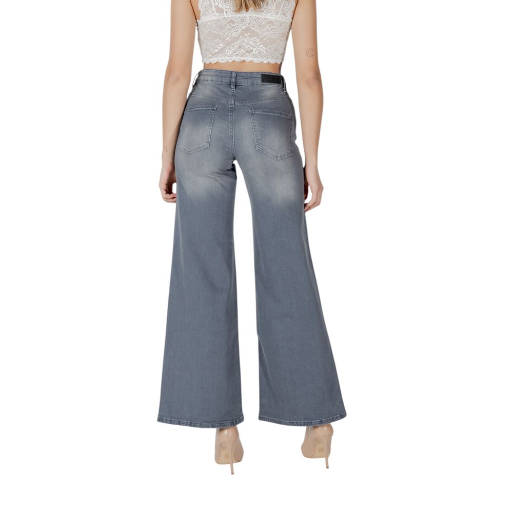 ICHI Gray Cotton Bootcut Jeans - Image 2