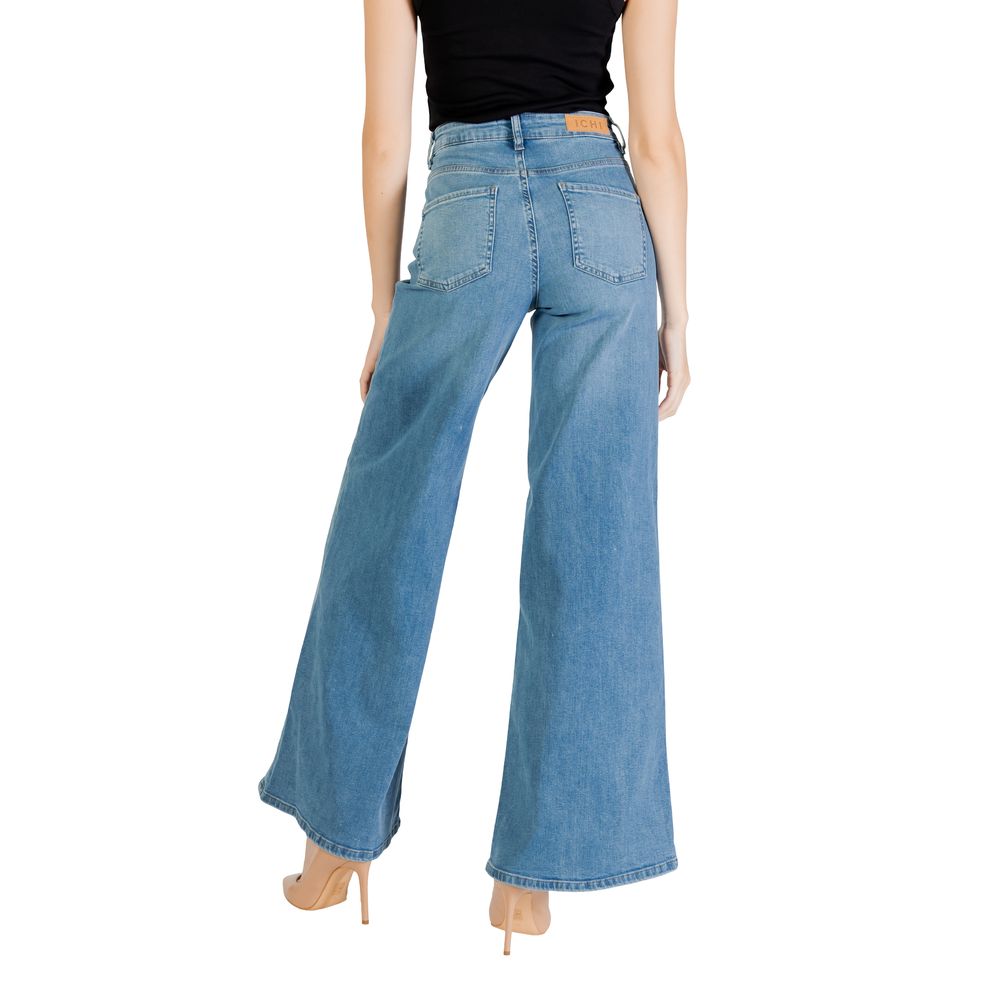 ICHI Light Blue Cotton Bootcut Jeans - Image 2