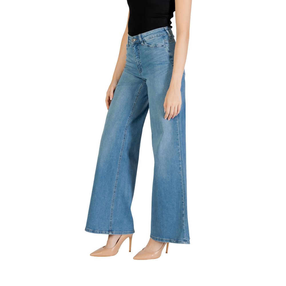 ICHI Light Blue Cotton Bootcut Jeans - Image 3