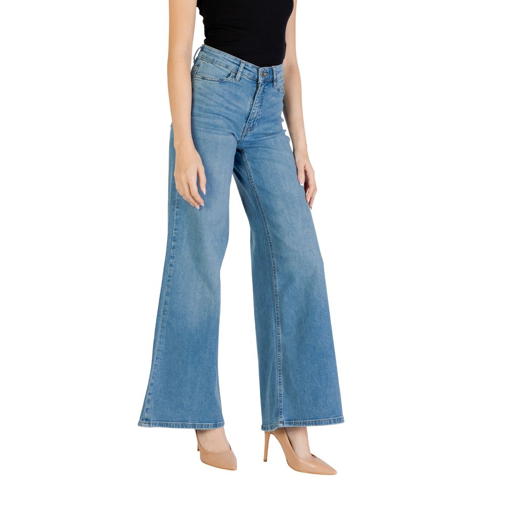 ICHI Light Blue Cotton Bootcut Jeans - Image 4