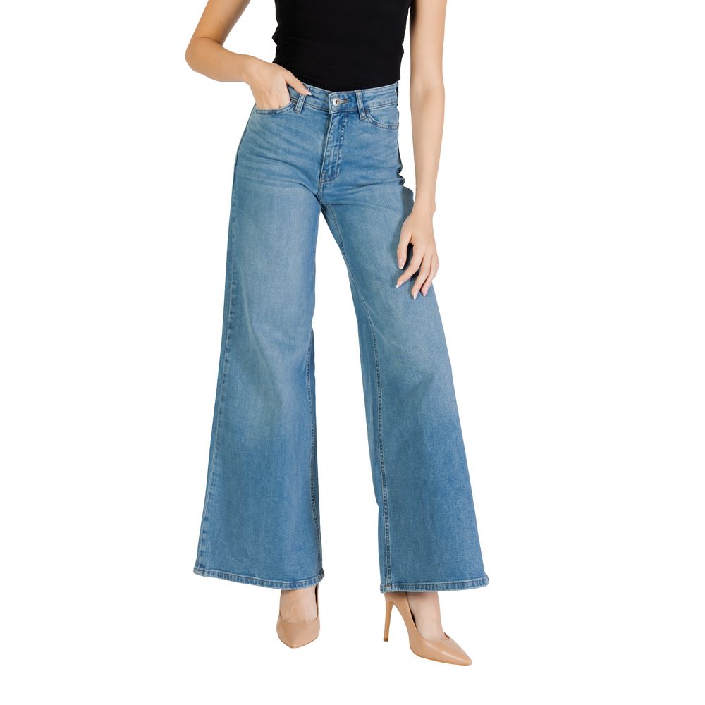 ICHI Light Blue Cotton Bootcut Jeans - Image 5