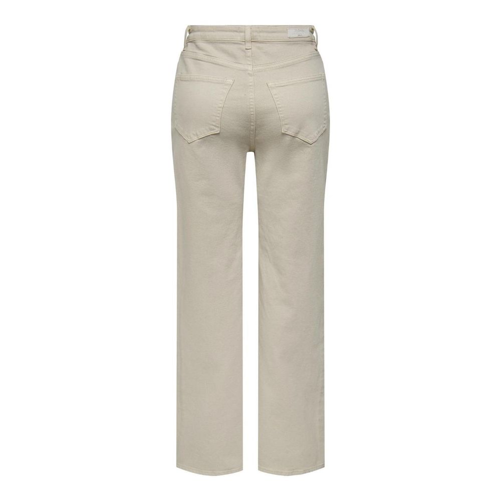 Only Beige Cotton Relaxed Fit Jeans - Image 2