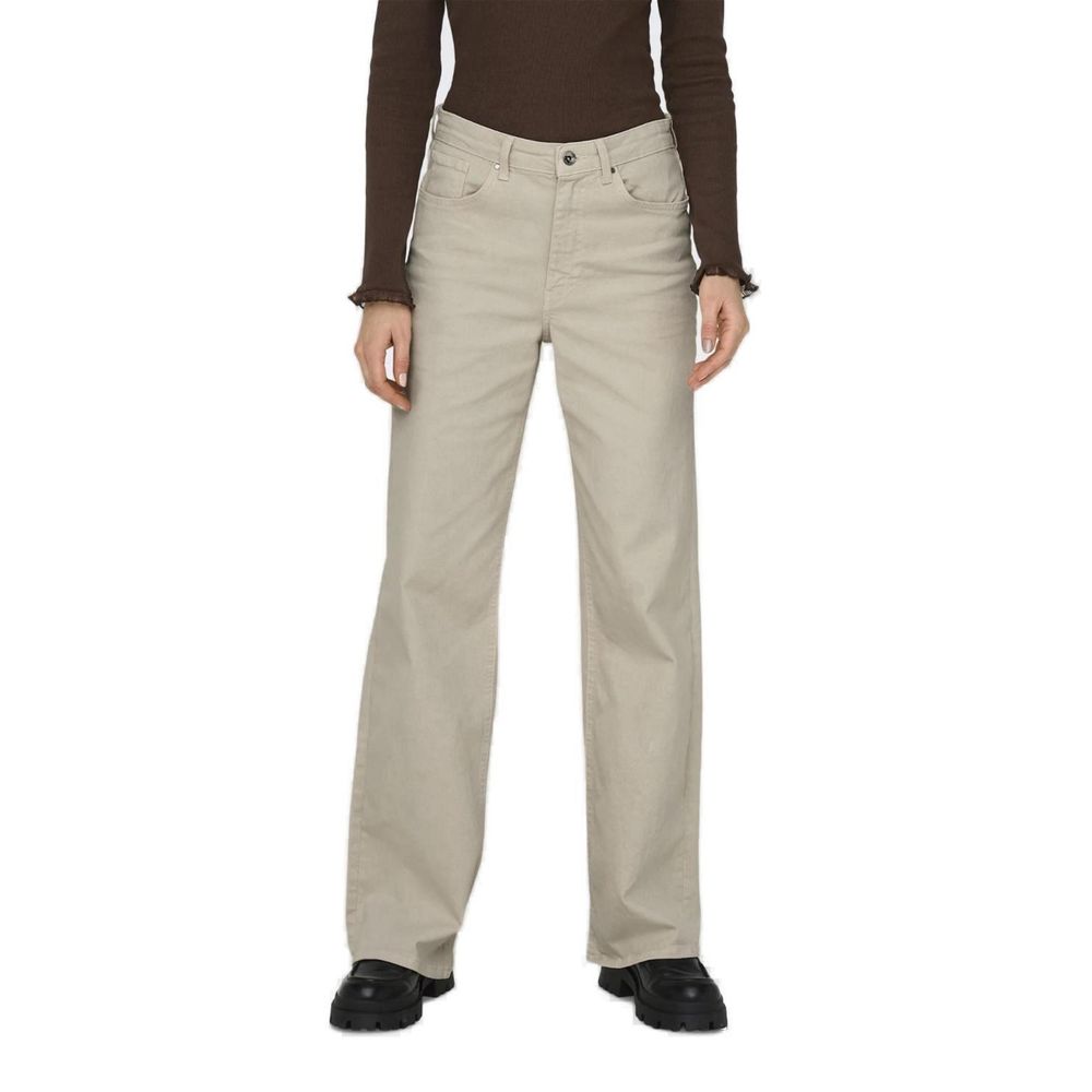 Only Beige Cotton Relaxed Fit Jeans - Image 4
