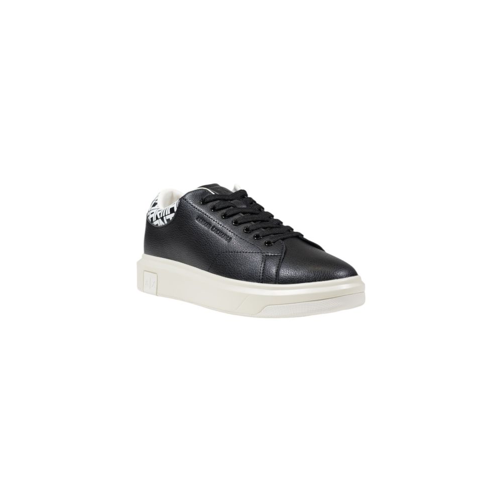 Armani Exchange Black And White Leather Low Top Sneakers - Image 2