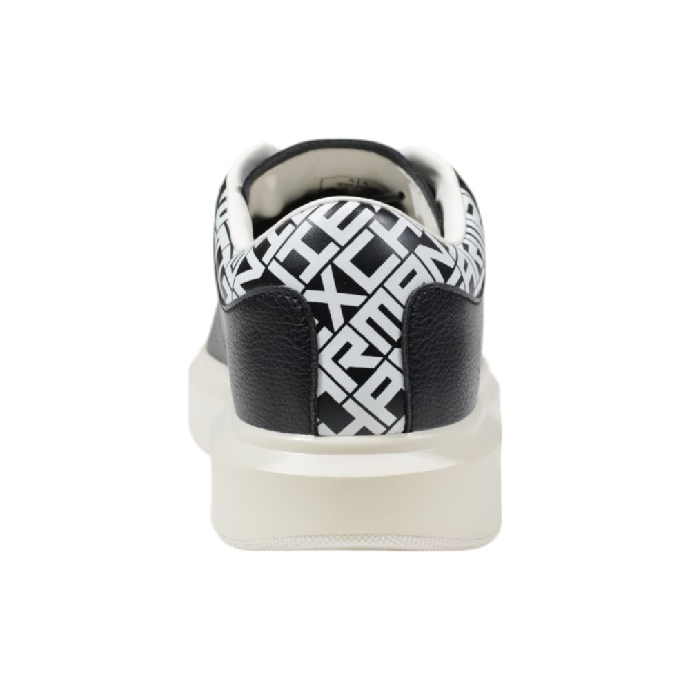 Armani Exchange Black And White Leather Low Top Sneakers - Image 4