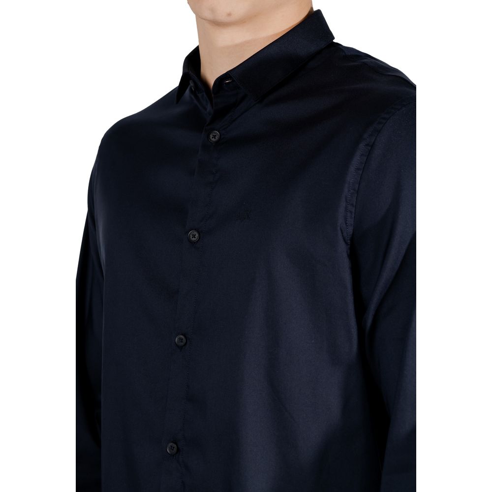 Armani Exchange Blue Lyocell Dress Shirt - Image 5